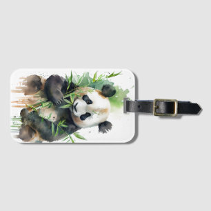 panda - bamboo luggage tag