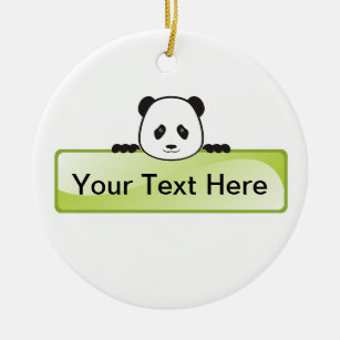 Panda Banner Ceramic Ornament