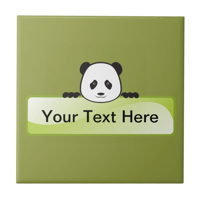 Panda Banner Ceramic Tile (Front)