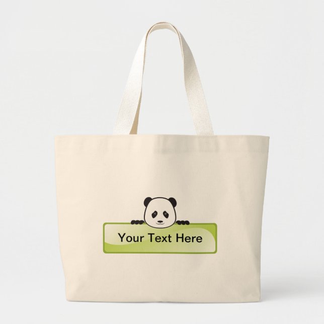Panda Banner Large Tote Bag (Front)