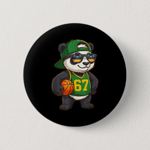 Panda Basketball 67 Gen Alpha Slang Srts Men Boys  6 Cm Round Badge