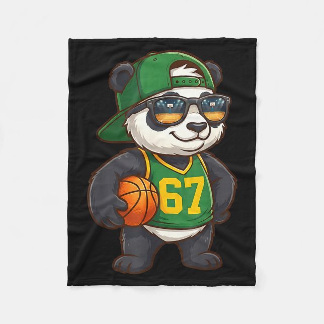 Panda Basketball 67 Gen Alpha Slang Srts Men Boys  Fleece Blanket (Front)
