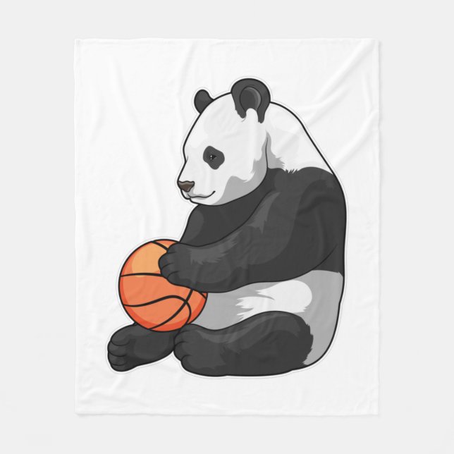 Panda Basketball player Basketball Fleece Blanket (Front)