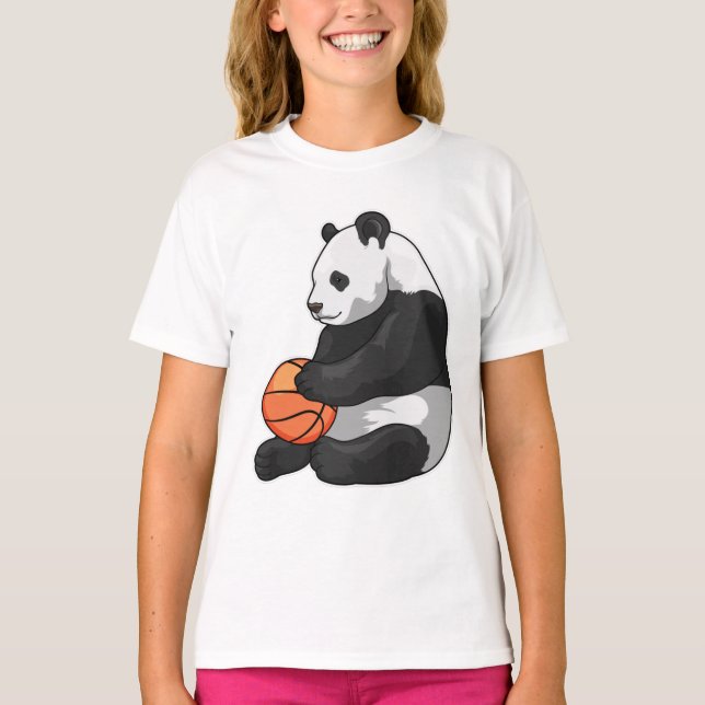 Panda Basketball player Basketball T-Shirt (Front)