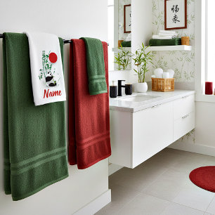 Panda bath towel set