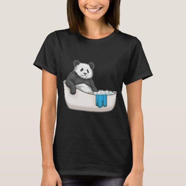 Panda Bathe Bathtub T-Shirt (Front)