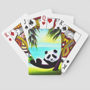 Panda Beach Vacation Playing Cards