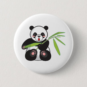 Panda bear 6 cm round badge