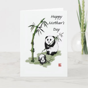 Panda Bear and baby, Happy Mother's Day. Card