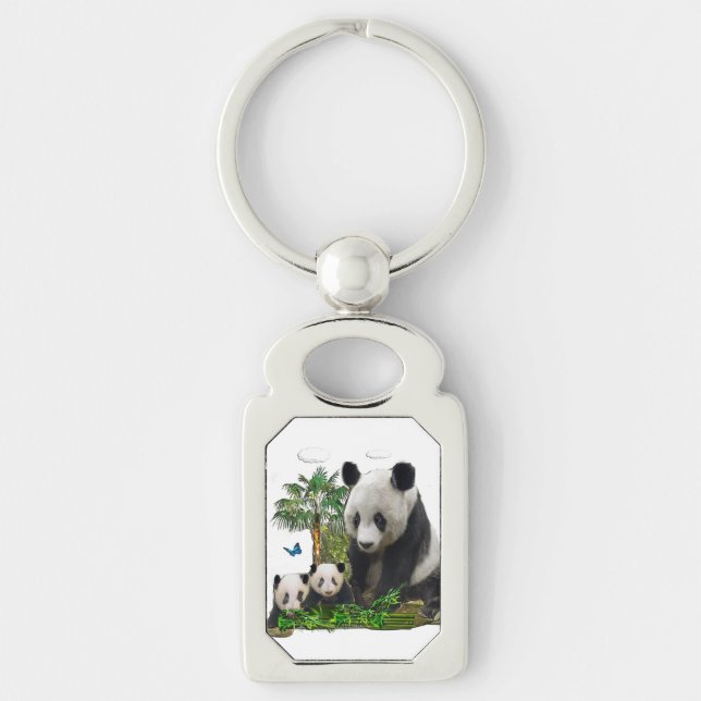 Panda bear art key ring (Front)