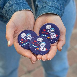 Panda bear astronaut space rocket cute kawaii kids 10 cm round badge