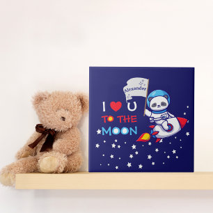 Panda bear astronaut space rocket cute kawaii kids ceramic tile