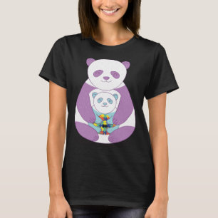 Panda bear Autism Awareness Puzzle pieces symbol A T-Shirt
