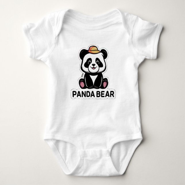 Panda Bear Baby Bodysuit (Front)