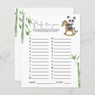 Panda Bear Baby Item Game. Baby Shower Game