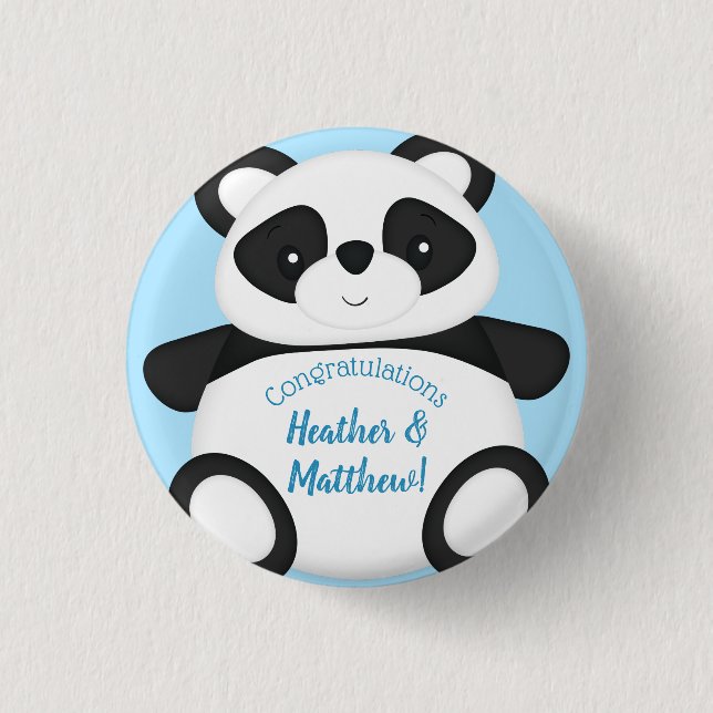 Panda Bear Baby Shower 3 Cm Round Badge (Front)