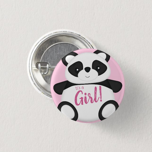 Panda Bear Baby Shower 3 Cm Round Badge (Front & Back)