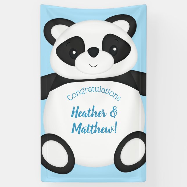 Panda Bear Baby Shower Banner (Vertical)