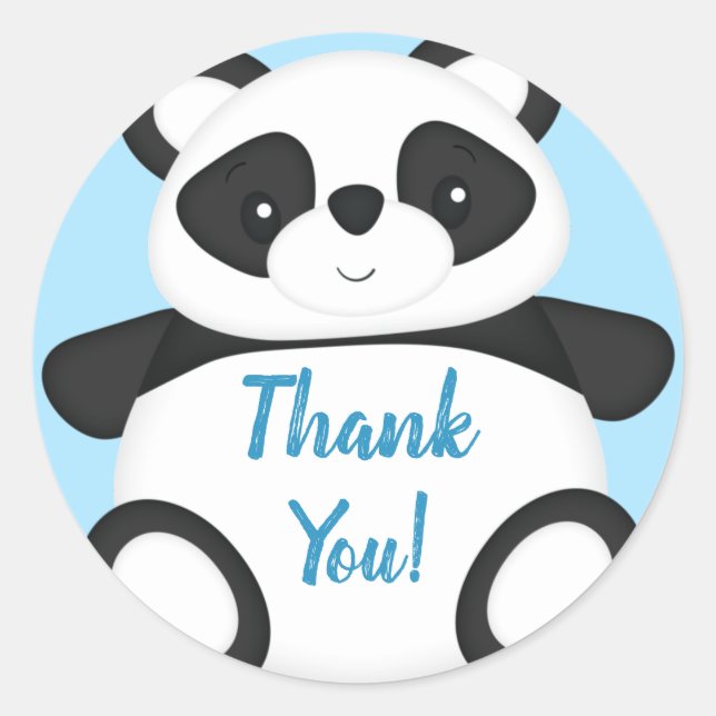 Panda Bear Baby Shower Classic Round Sticker (Front)