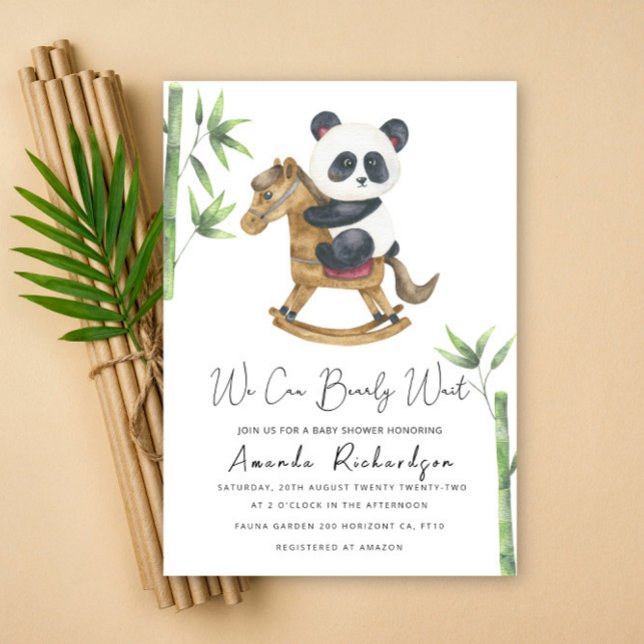 Panda Bear Baby Shower Invitation (Creator Uploaded)