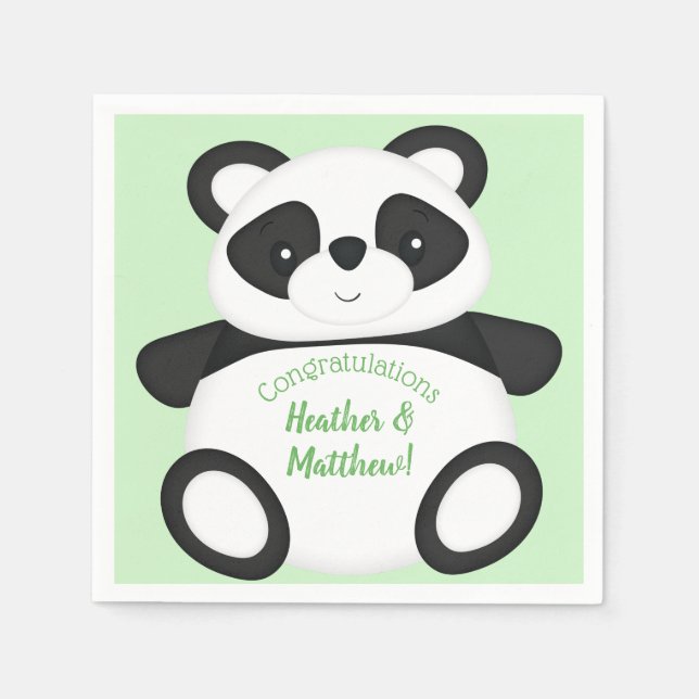 Panda Bear Baby Shower Napkin (Front)