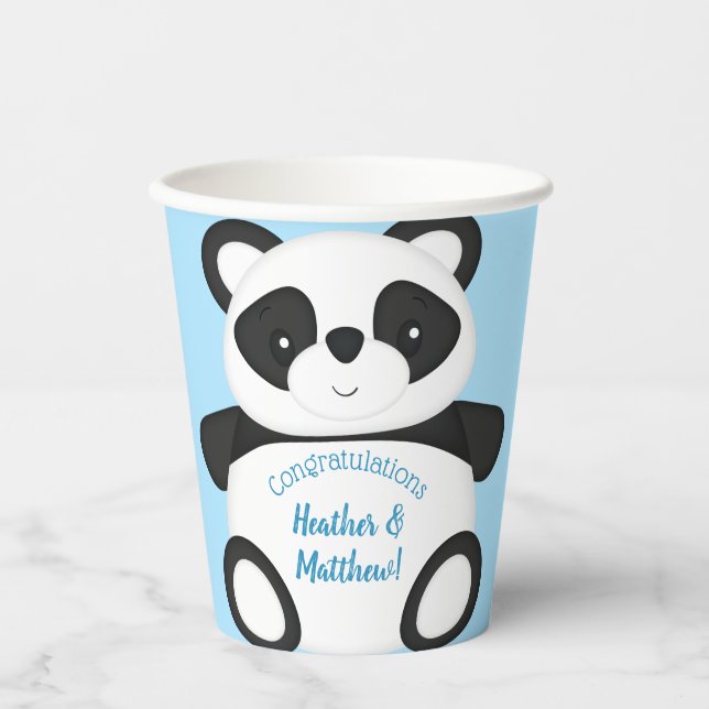 Panda Bear Baby Shower Paper Cups (Front)
