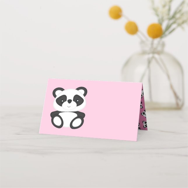 Panda Bear Baby Shower Place Card (Front)