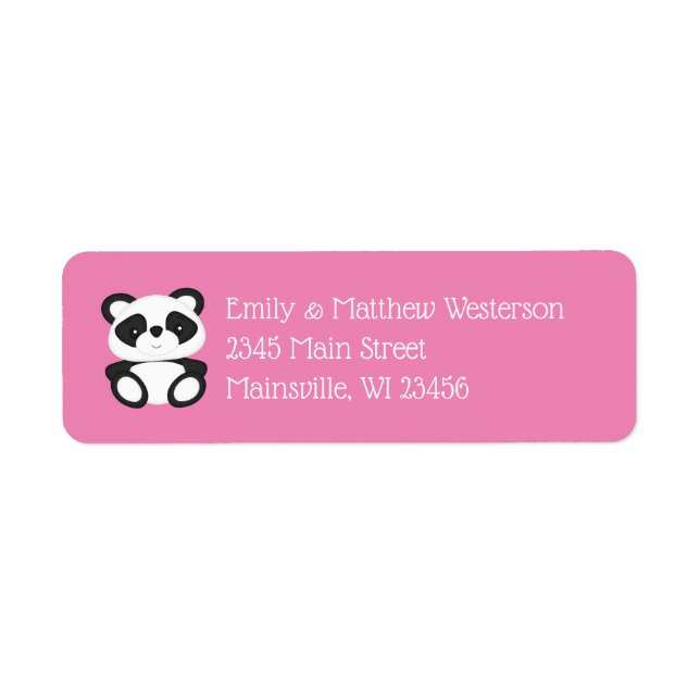 Panda Bear Baby Shower Return Address Label (Front)