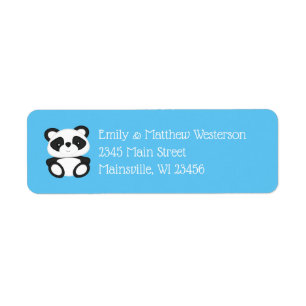 Panda Bear Baby Shower Return Address Label