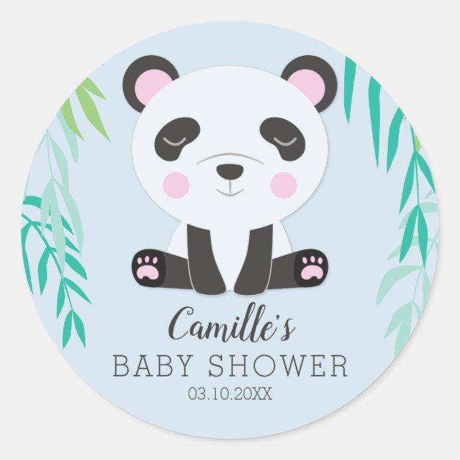 Panda Bear Baby Shower Tag Personalised (Front)