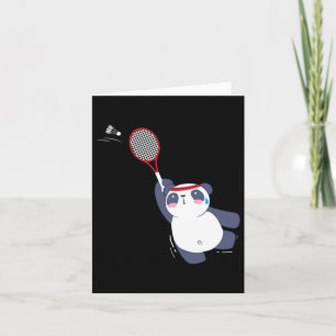 Panda Bear Badminton Player Singles Doubles Ace An Card