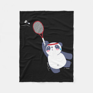 Panda Bear Badminton Player Singles Doubles Ace An Fleece Blanket