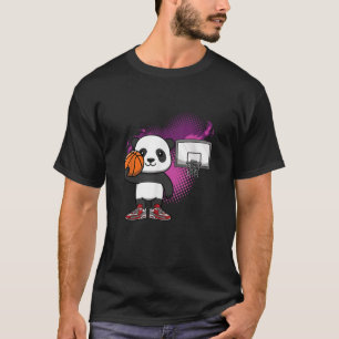 Panda Bear Basketball Player Panda Basketball Hoop T-Shirt