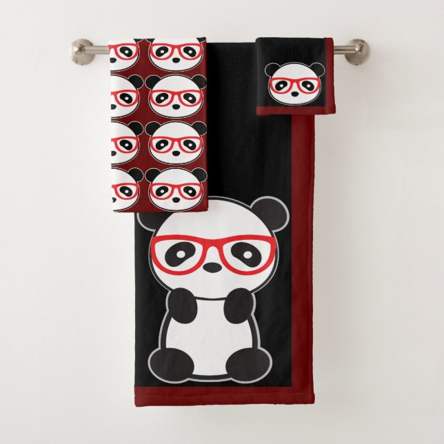 Panda Bear Bathroom Towels - Leon (Insitu)