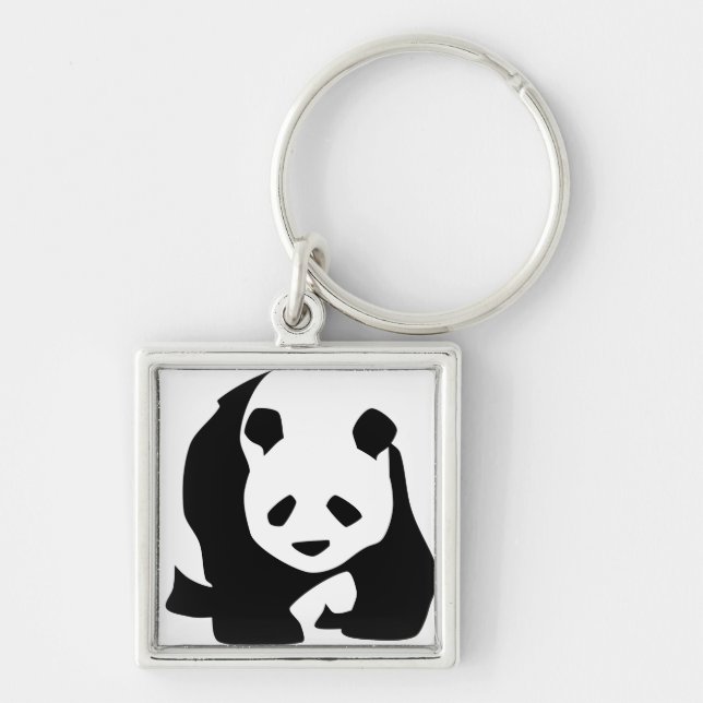 panda bear bears custom personalise Anniversaries Key Ring (Front)