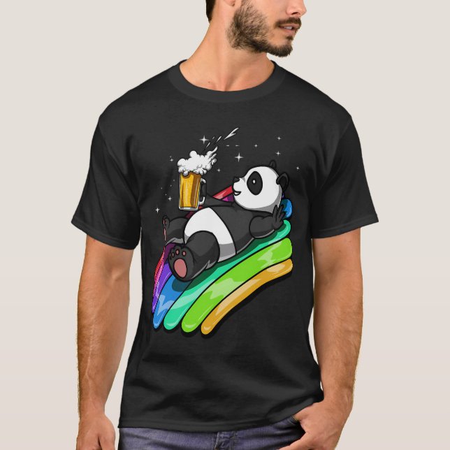 Panda Bear Beer Party T-Shirt (Front)
