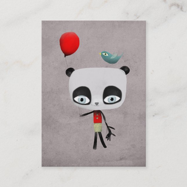 Panda bear bird cat customisable business card (Front)