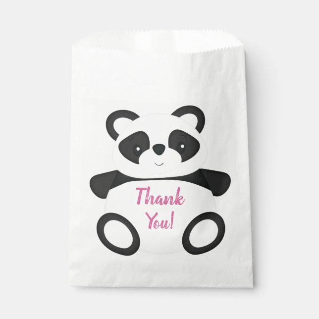 Panda Bear Birthday Party Favour Bag (Front)
