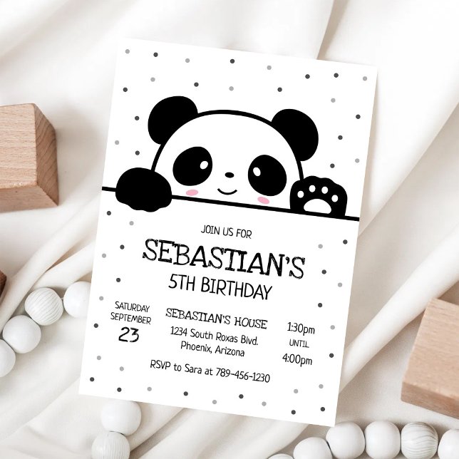 Panda Bear Birthday Party Invitation (Creator Uploaded)