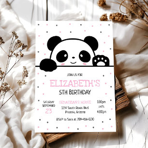 Panda Bear Birthday Party Invitation