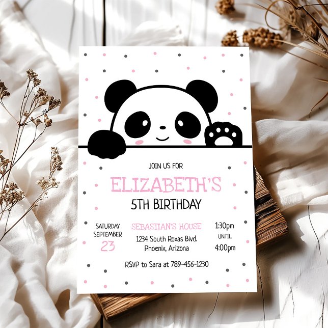 Panda Bear Birthday Party Invitation (Creator Uploaded)