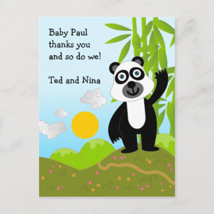 Panda bear Birthday Thank You note Postcard