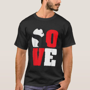 Panda Bear Black And White Panda Love T-Shirt