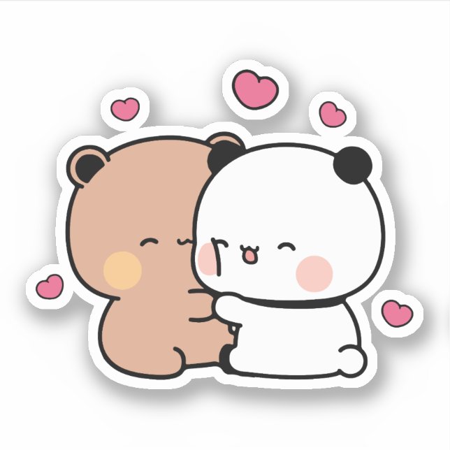 Panda bear, bubu and dudu hugs love (Front)
