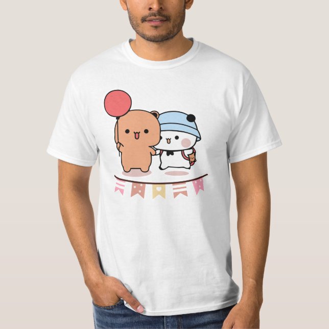 PANDA BEAR, bubu and dudu hugs love balloon T-Shirt (Front)