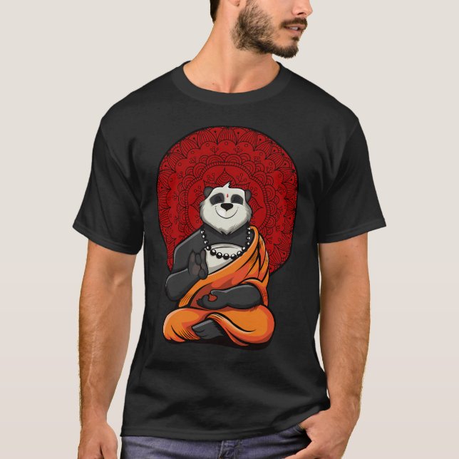 Panda Bear Buddha Meditation T-Shirt (Front)