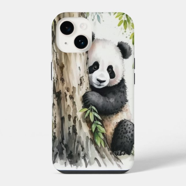 Panda Bear By Tree iPhone Case (Back)