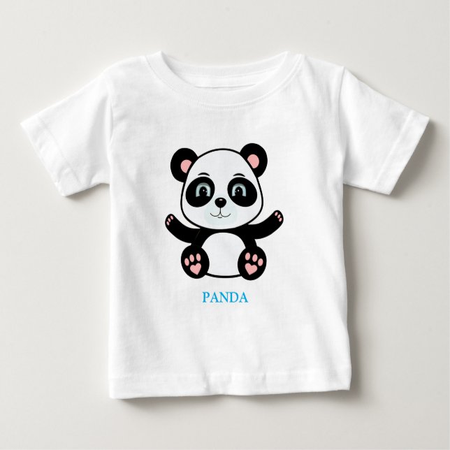 Panda Bear Cartoon Baby T-Shirt (Front)