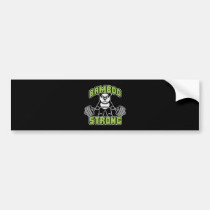 Panda Bear Cartoon - Bamboo Strong - Deadlift Bumper Sticker