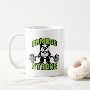 Panda Bear Cartoon - Bamboo Strong - Deadlift Coffee Mug
